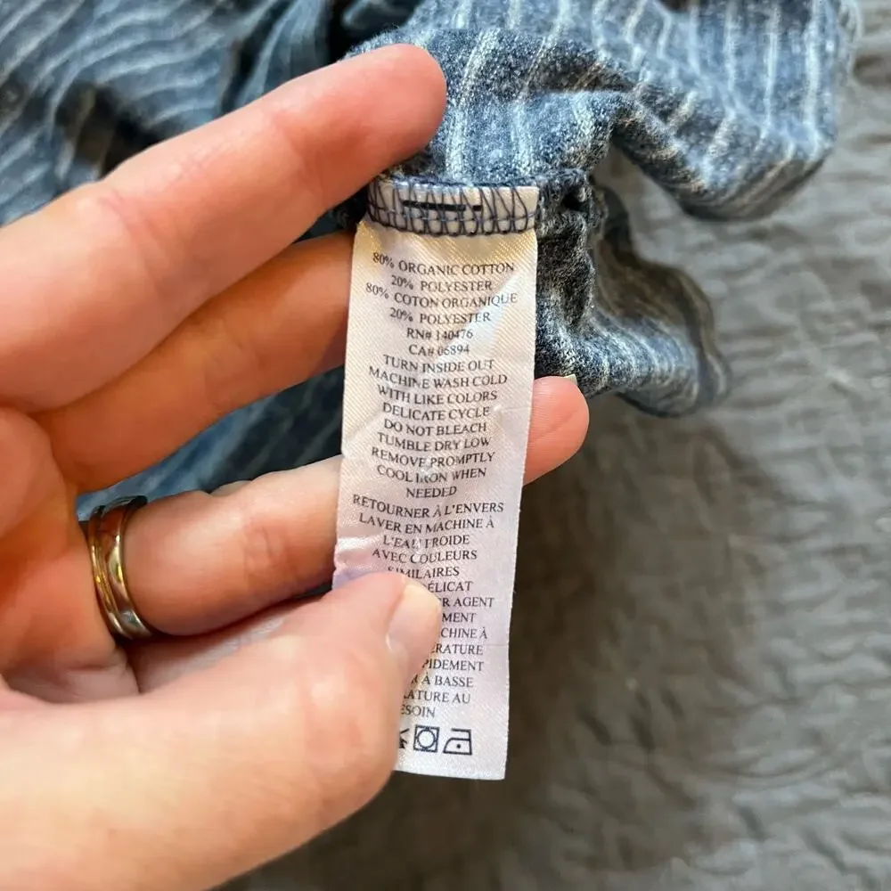 Faherty blue striped cotton polo long sleeve men’s large - Picture 3 of 8